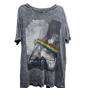Pink Floyd Dark Side Moon Tee 2XL Acid Wash Graphic Band Shirt Rock